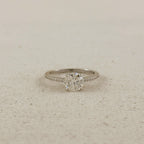 .925 Sterling Silver Rhodium Plated Moissanite Engagement Ring
