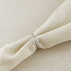 .925 Sterling Silver Rhodium Plated Moissanite Engagement Ring