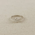 .925 Sterling Silver Rhodium Plated Moissanite Solitaire Engagement Ring