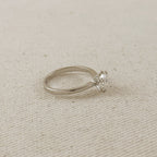 .925 Sterling Silver Rhodium Plated Moissanite Solitaire Engagement Ring
