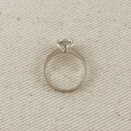 .925 Sterling Silver Rhodium Plated Moissanite Solitaire Engagement Ring