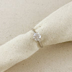 .925 Sterling Silver Rhodium Plated Moissanite Solitaire Engagement Ring