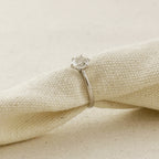 .925 Sterling Silver Rhodium Plated Moissanite Solitaire Engagement Ring