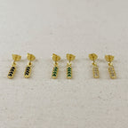 18k Gold Filled 4 CZ Dangling Earrings