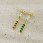 18k Gold Filled 4 CZ Dangling Earrings