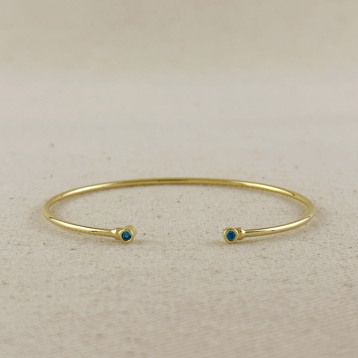 18k Gold Filled Open CZ Cuff Bracelet – Blue
