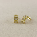18k Gold Filled Chunky CZ Curve Earrings