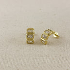 18k Gold Filled Chunky CZ Curve Earrings