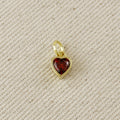 18k Gold Filled Colored CZ Bezel Heart Charm