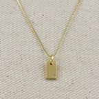 Mondsee 18k Gold Filled Solitaire CZ Plate Necklace | 18k Gold Filled Jewelry