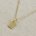 Mondsee 18k Gold Filled Solitaire CZ Plate Necklace | 18k Gold Filled Jewelry