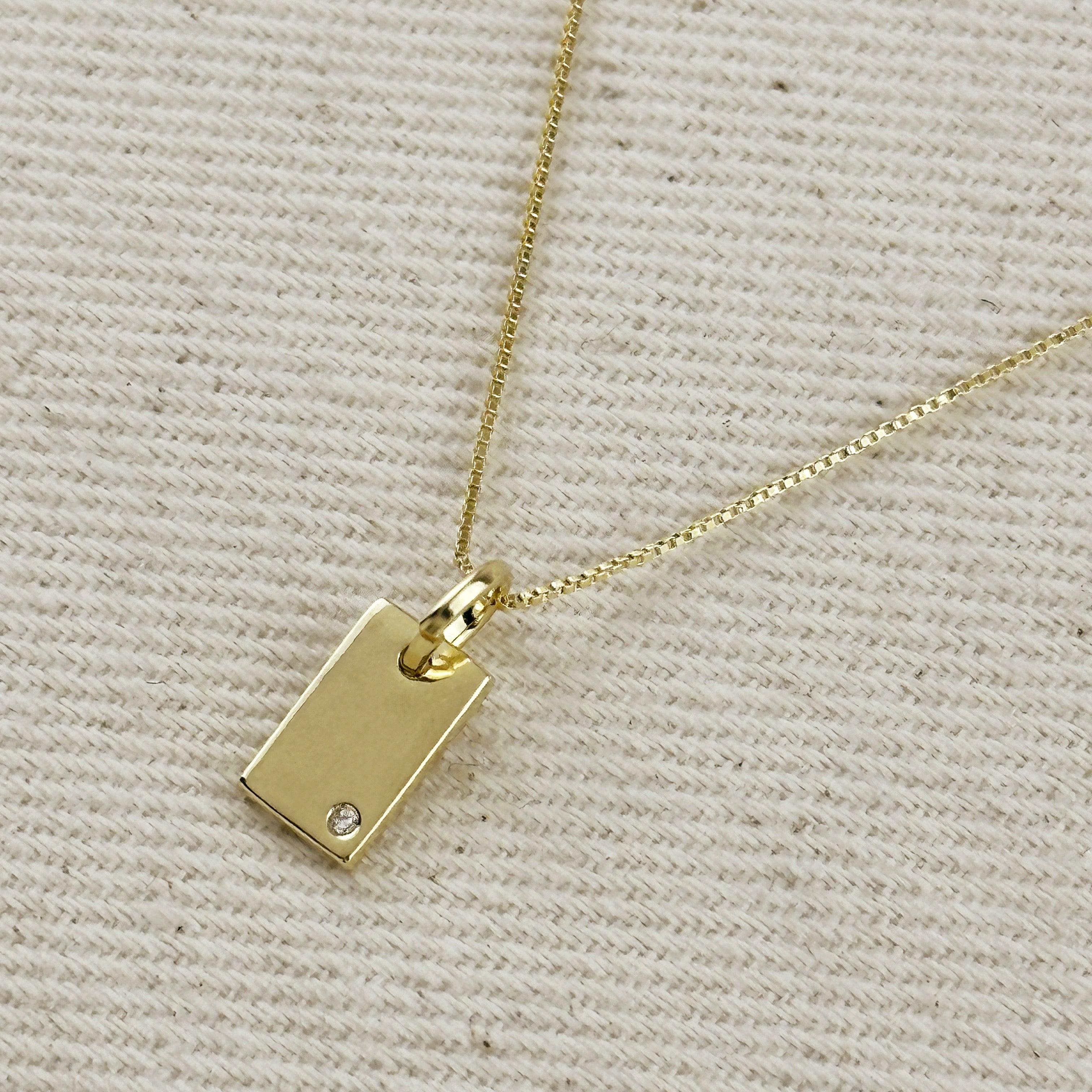 Mondsee 18k Gold Filled Solitaire CZ Plate Necklace | 18k Gold Filled Jewelry