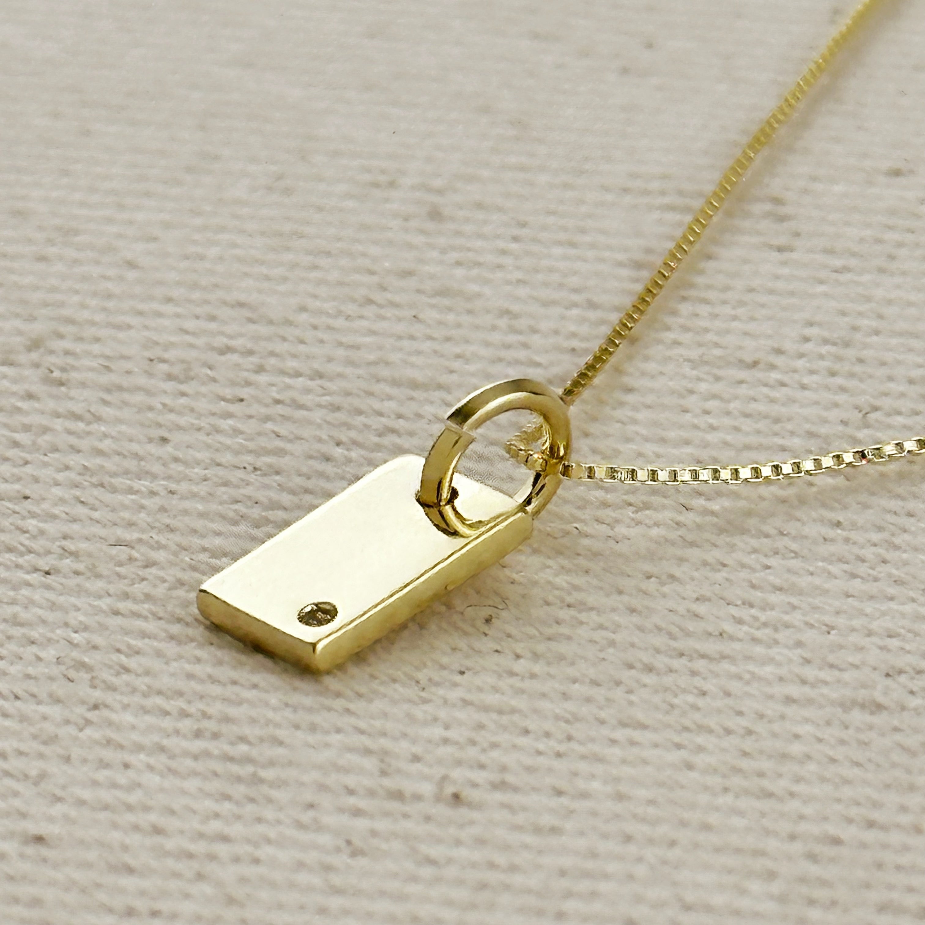 Mondsee 18k Gold Filled Solitaire CZ Plate Necklace | 18k Gold Filled Jewelry