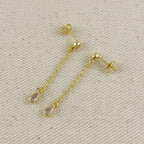 18k Gold Filled Teardrop CZ Dangling Earrings
