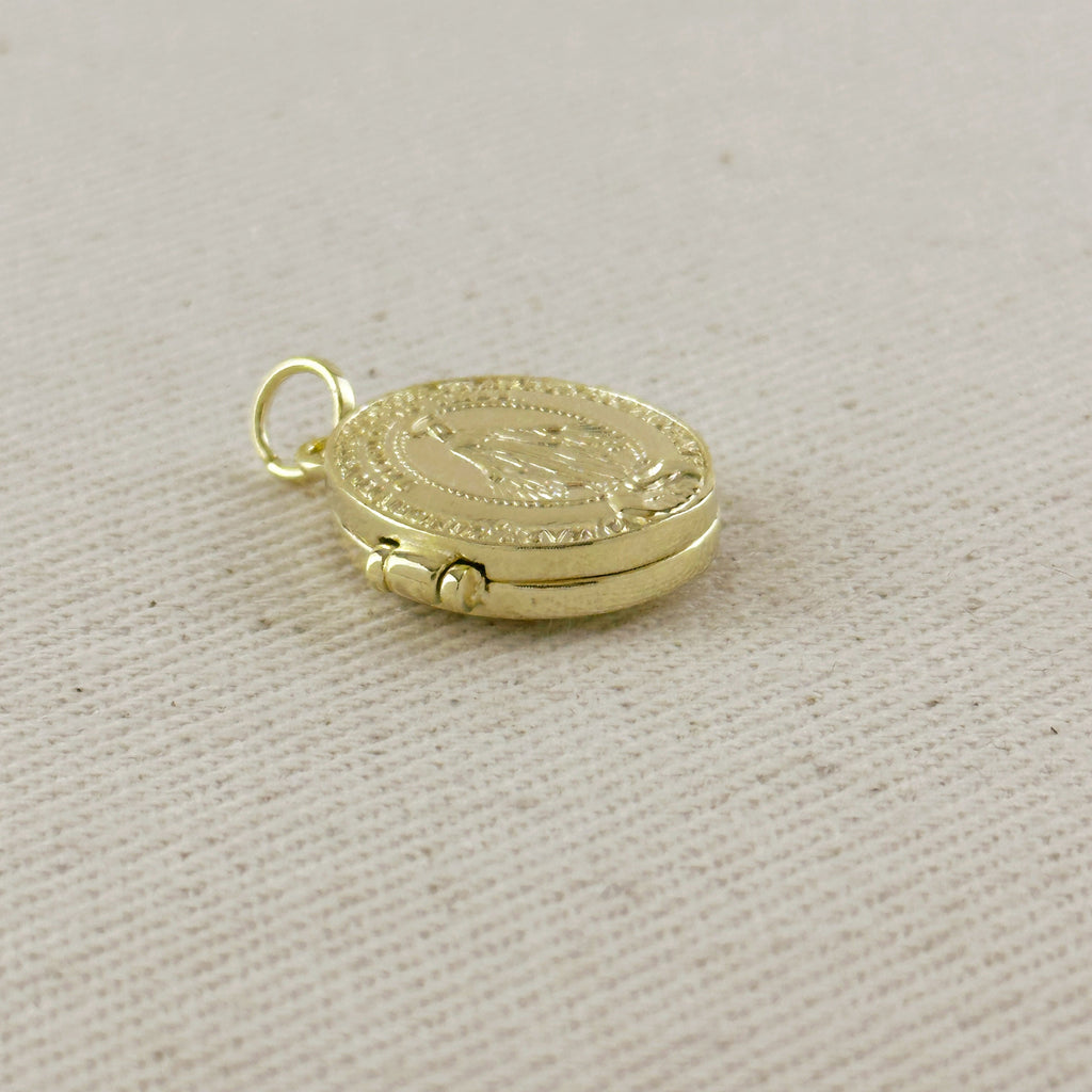 18k Gold Filled Lady of Grace Locket Pendant