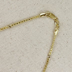 Mondsee 18k Gold Filled 2.5mm Mesh Chain with Diamond Cut Pressed Detail Anklet | 18k Gold Filled Jewelry