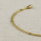 Mondsee 18k Gold Filled 2.5mm Mesh Chain with Diamond Cut Pressed Detail Anklet | 18k Gold Filled Jewelry