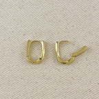 18k Gold Filled Slight Twist Oblong Hoop Earrings