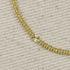 Mondsee 18k Gold Filled 2.5mm Mesh Chain with Diamond Cut Pressed Detail Anklet | 18k Gold Filled Jewelry