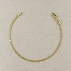 Mondsee 18k Gold Filled 2.5mm Mesh Chain with Diamond Cut Pressed Detail Anklet | 18k Gold Filled Jewelry
