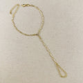 Mondsee 18k Gold Filled Bezel CZ Ellipse Hand Chain | 18k Gold Filled Jewelry
