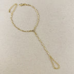 Mondsee 18k Gold Filled Bezel CZ Ellipse Hand Chain | 18k Gold Filled Jewelry