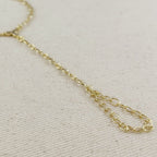 Mondsee 18k Gold Filled Bezel CZ Ellipse Hand Chain | 18k Gold Filled Jewelry