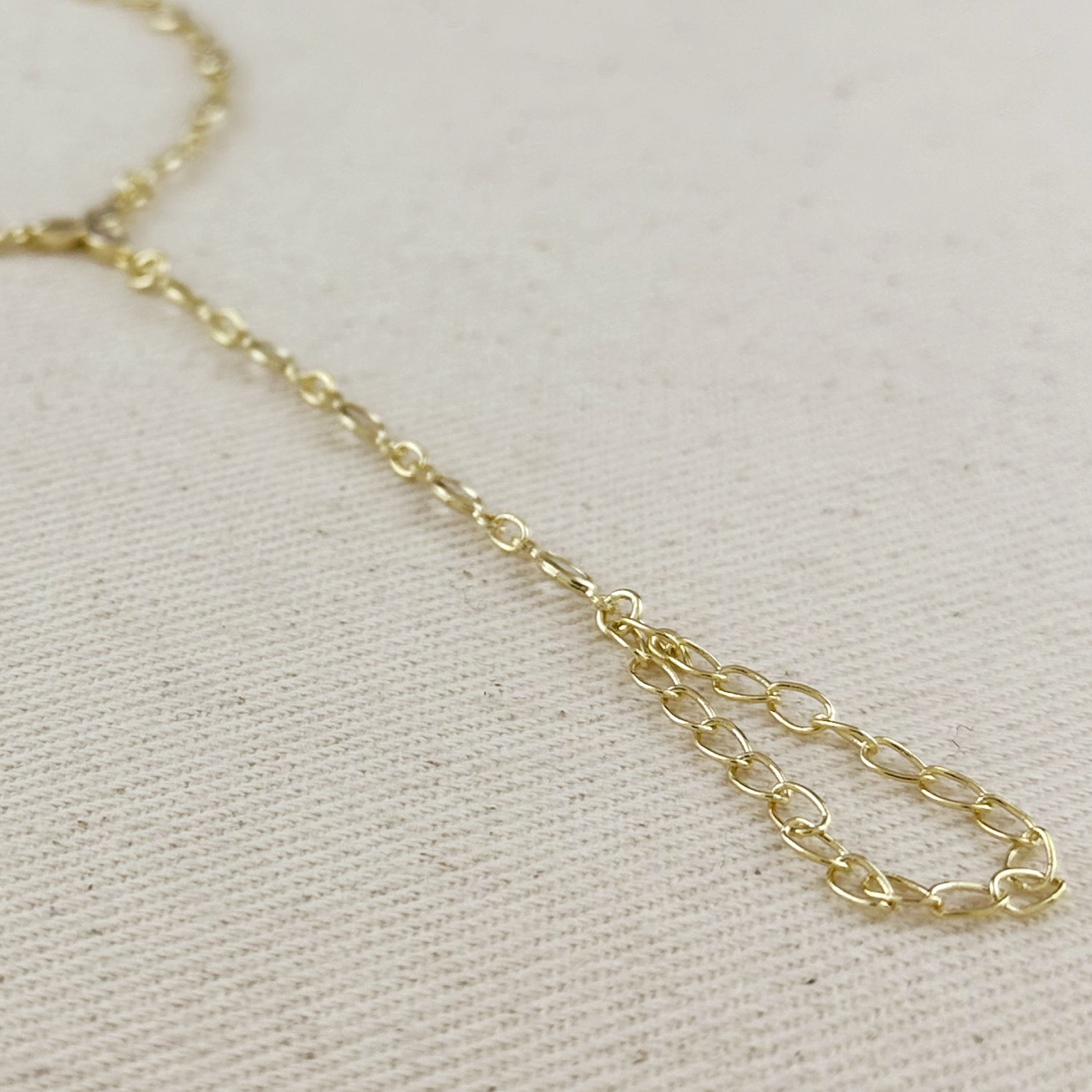 Mondsee 18k Gold Filled Bezel CZ Ellipse Hand Chain | 18k Gold Filled Jewelry