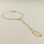 Mondsee 18k Gold Filled Round Bezel CZ Hand Chain | 18k Gold Filled Jewelry
