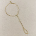 Mondsee 18k Gold Filled Round Bezel CZ Hand Chain | 18k Gold Filled Jewelry