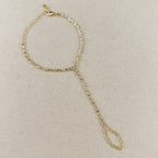 Mondsee 18k Gold Filled Round Bezel CZ Hand Chain | 18k Gold Filled Jewelry