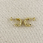 18k Gold Filled Curved CZ C- Hoop Earrings