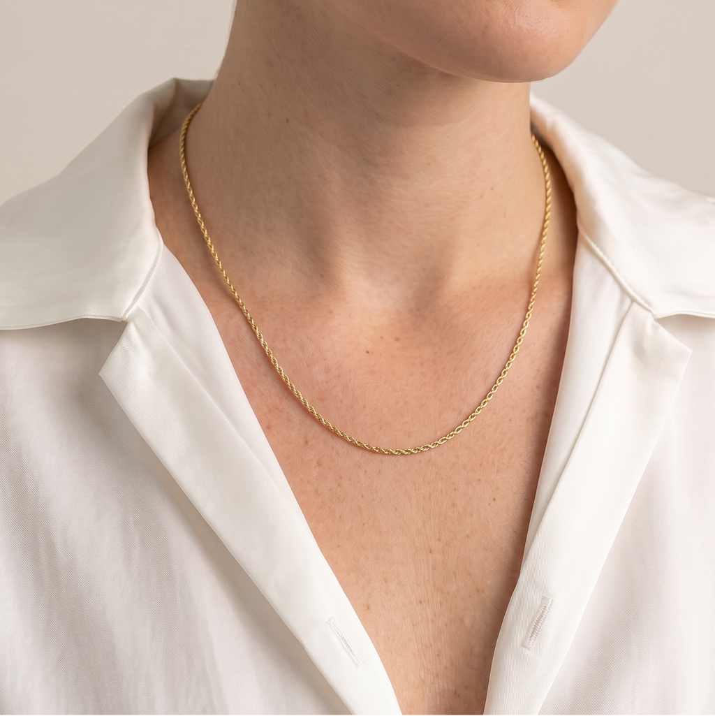 18k Gold Filled 1.7mm Rope Chain