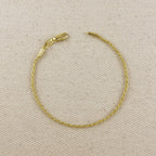 18k Gold Filled 1.7mm Rope Chain Bracelet