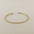 18k Gold Filled 1.7mm Rope Chain Bracelet