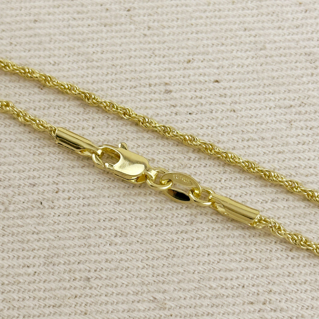 18k Gold Filled 1.7mm Rope Chain Bracelet
