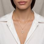 18k Gold Filled CZ Bail Cross Necklace