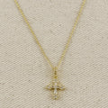 18k Gold Filled CZ Bail Cross Necklace