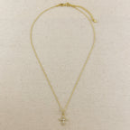 18k Gold Filled CZ Bail Cross Necklace