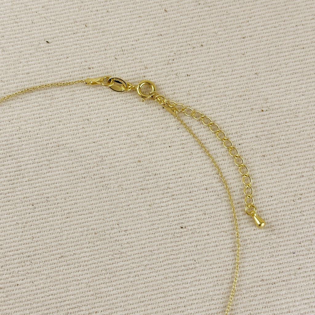 18k Gold Filled CZ Bail Cross Necklace