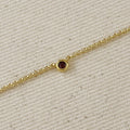 18k Gold Filled Dainty Bezel CZ Birthstone Necklace