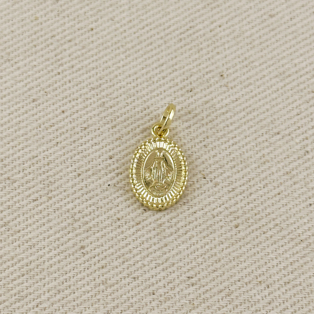 18k Gold Filled Mini Scalloped Lady of Grace Pendant