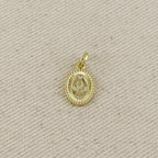 18k Gold Filled Mini Scalloped Lady of Grace Pendant