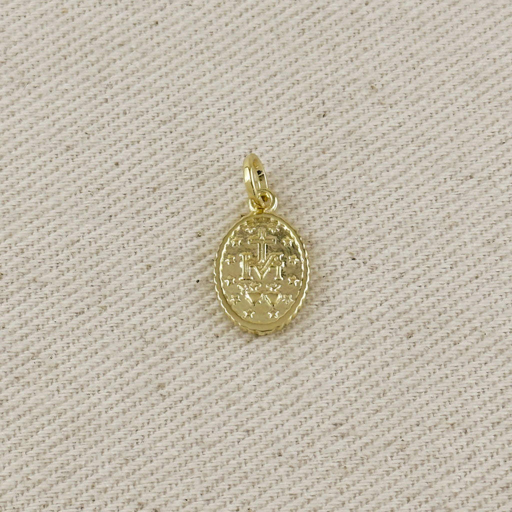 18k Gold Filled Mini Scalloped Lady of Grace Pendant