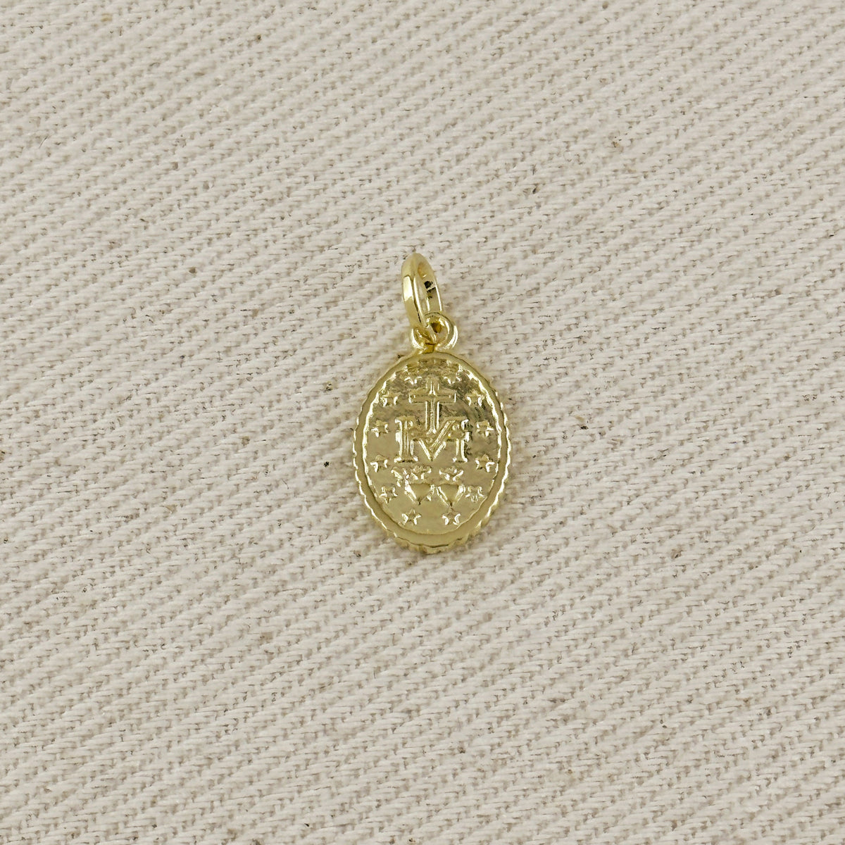 18k Gold Filled Mini Scalloped Lady of Grace Pendant