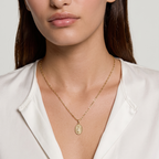 18k Gold Filled Mini Scalloped Lady of Grace Pendant