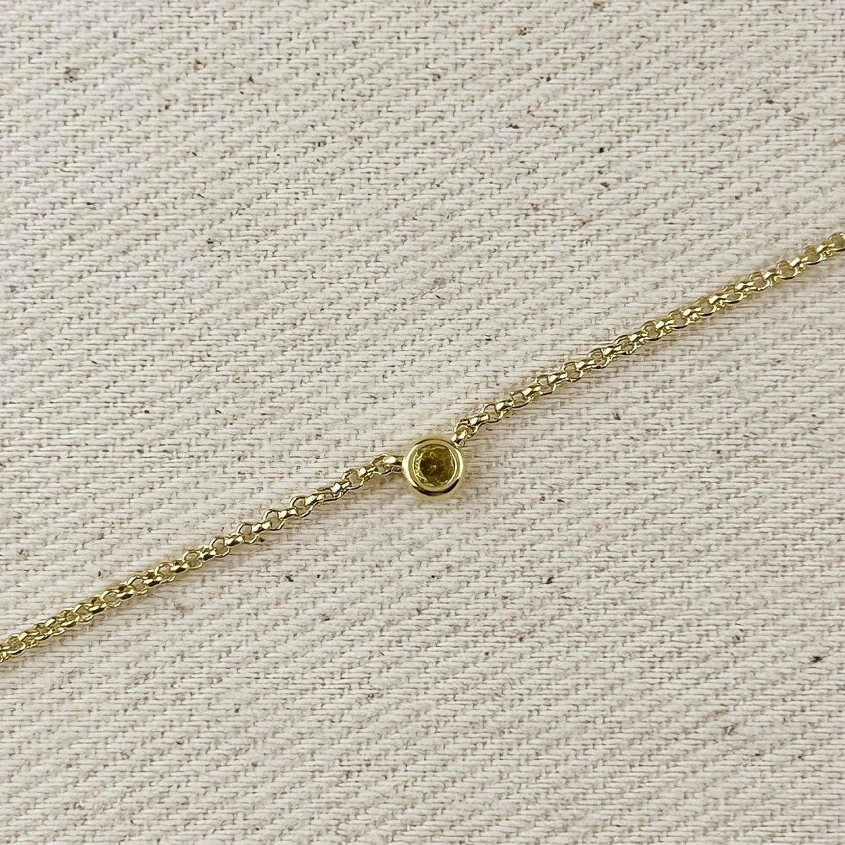 18k Gold Filled Dainty Bezel CZ Birthstone Necklace – November