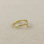 18k Gold Filled  Mixed CZ Y Ring