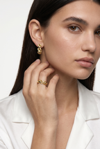 18k Gold Filled Braided Infinity C- Hoop Earrings