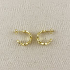 18k Gold Filled Braided Infinity C- Hoop Earrings